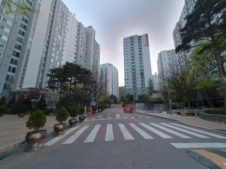 횡단보도 너머 동 전경