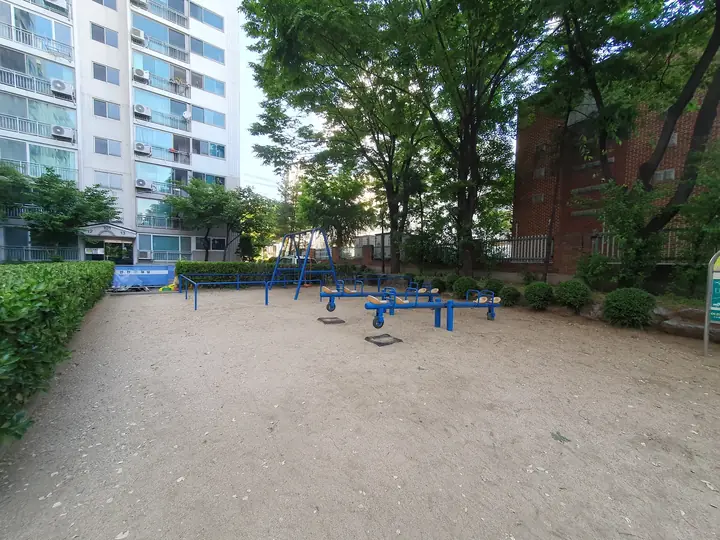 나무 그늘 아래 모래마당