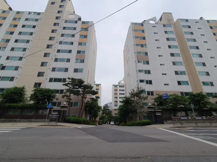 도로 건너편에서 본 동 전경