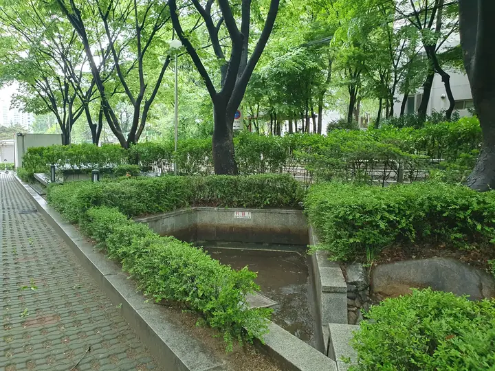 화단 사이 산책로